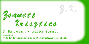 zsanett krisztics business card